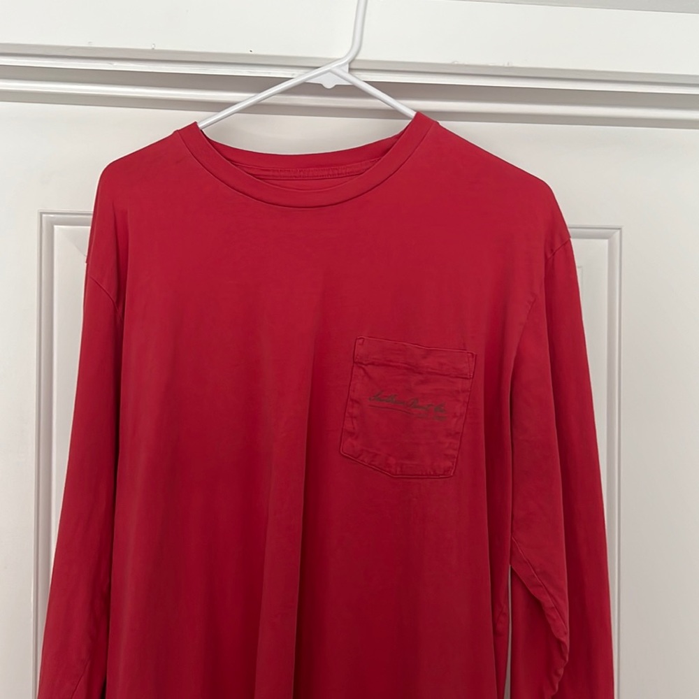 Southern point. Red. Long sleeve. Dog shirt. Pocketed.